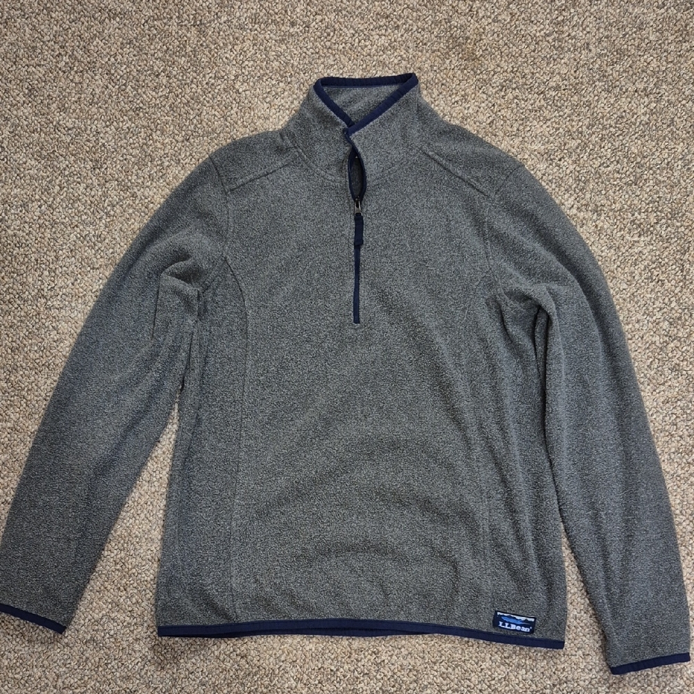 L.L. Bean Women's Gray Fleece 1/4 Zip-Up Pullover Sweater Size Small